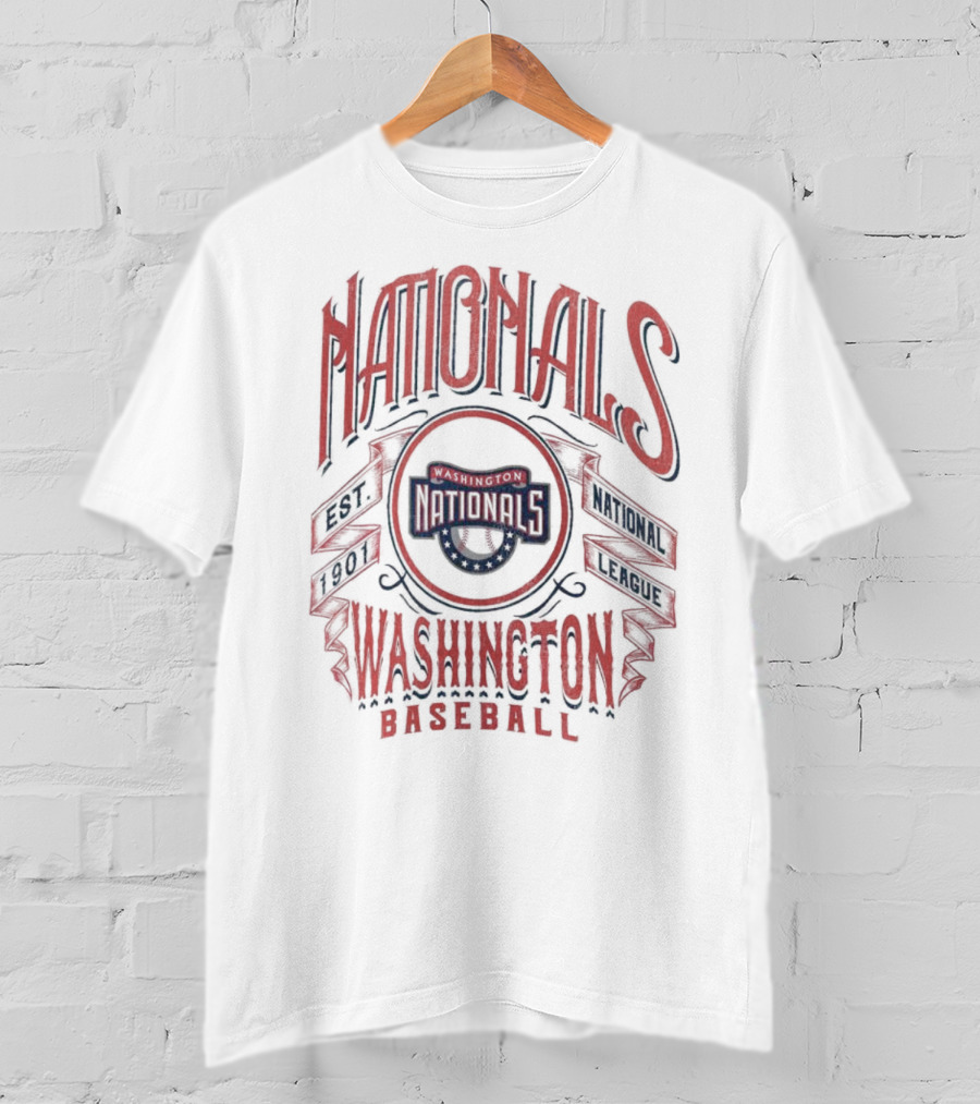 Washington Nationals National League Baseball Est 1901 Rucker Collection Distressed Rock T-Shirt