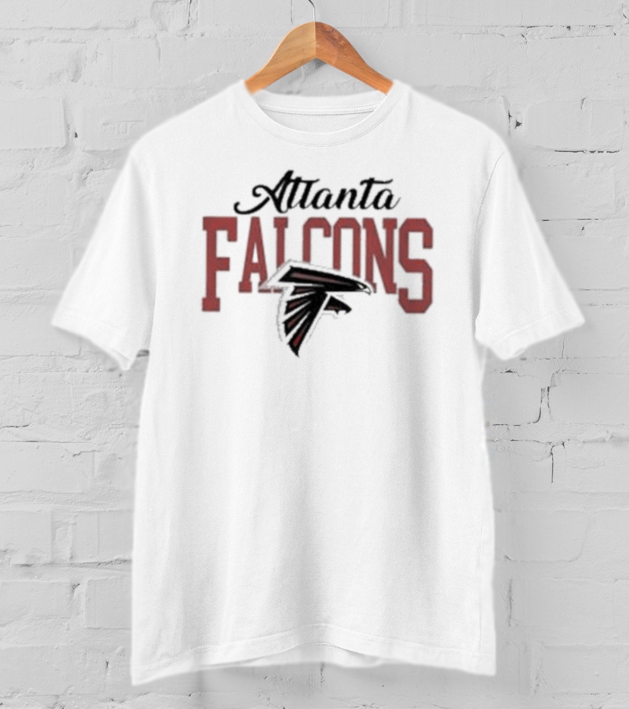 Atlanta Falcons Red Text With Iconic Falcon Emblem T-Shirt