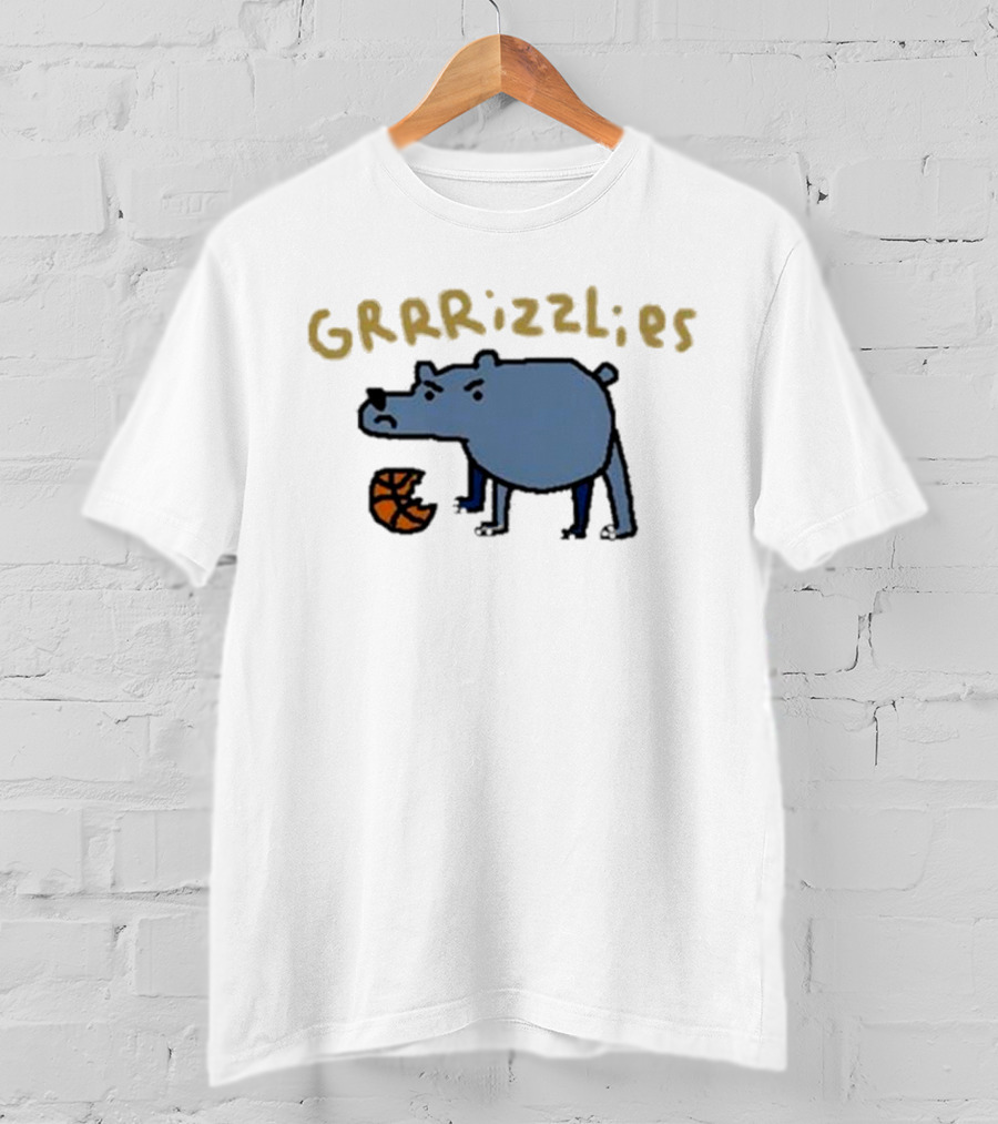 GRRRizzlies Cartoon Bear With Basketball T-Shirt