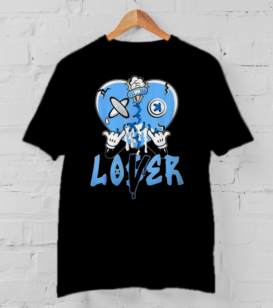 Racer Blue 5s Lover Heart With Loss And Repair Symbolism T-Shirt