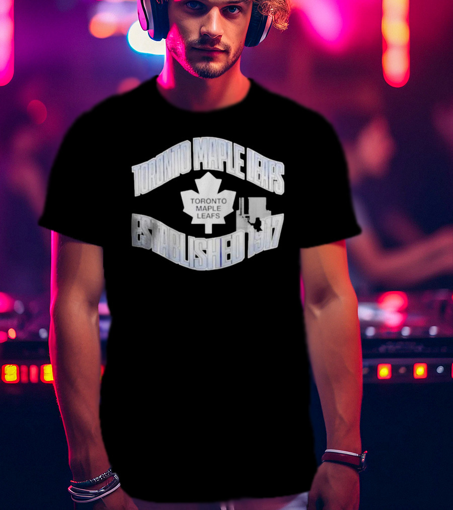 Toronto Maple Leafs Established 1917 Team Logo With White Maple Leaf T-Shirt