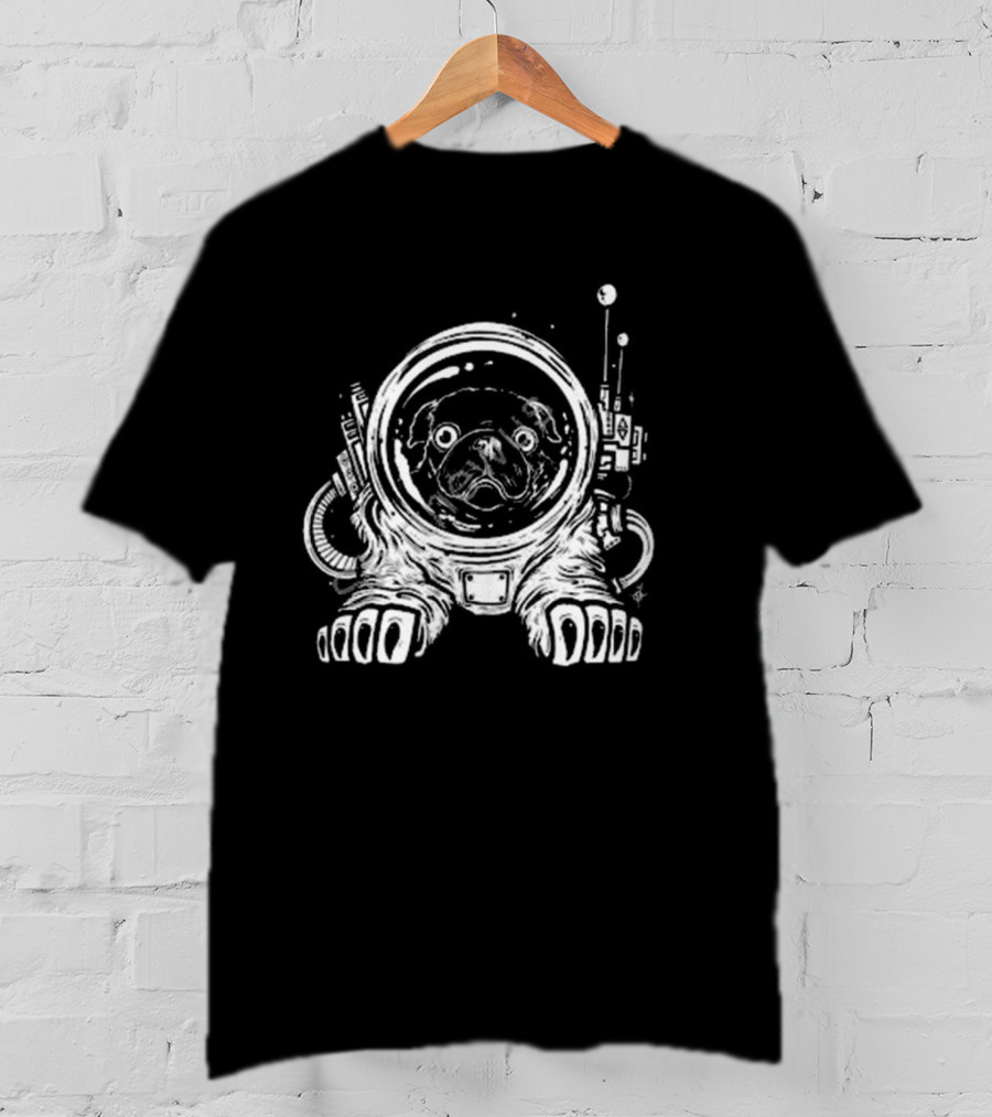 Space Pug Astronaut Cosmic Adventure T-Shirt