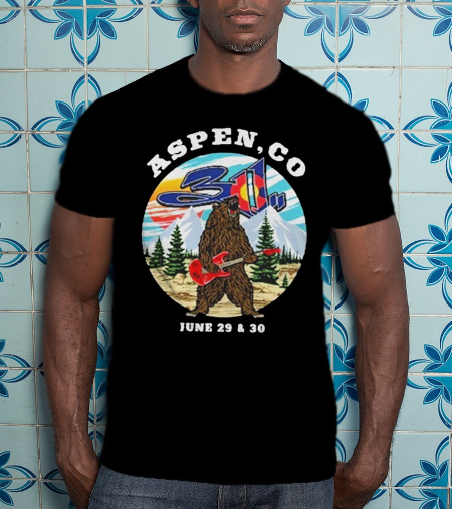 Aspen CO 311 Bear With Guitar June 29 And 30 T-Shirt