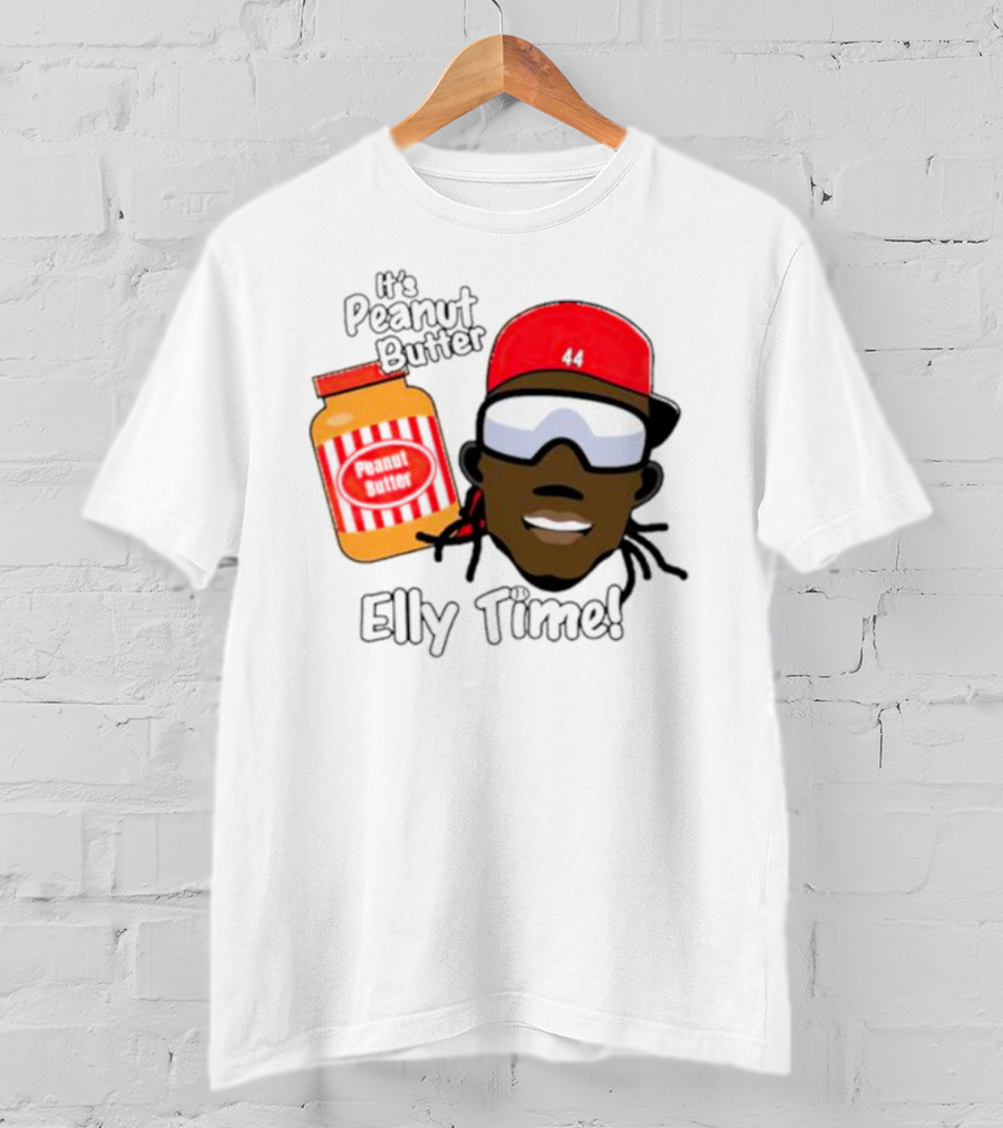 Elly De La Cruz It's Peanut Butter Elly Time 44 Red Cap And Jar T-Shirt
