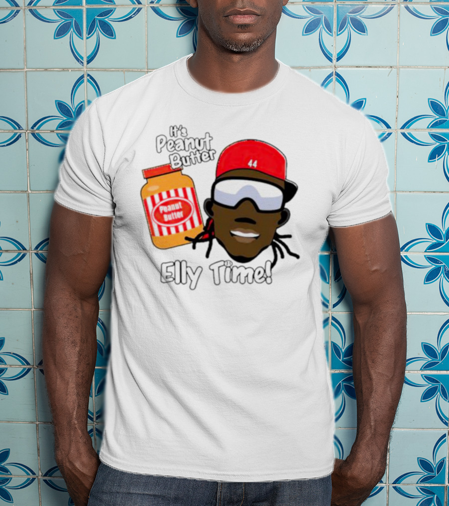 Elly De La Cruz It's Peanut Butter Elly Time 44 Red Cap And Jar T-Shirt