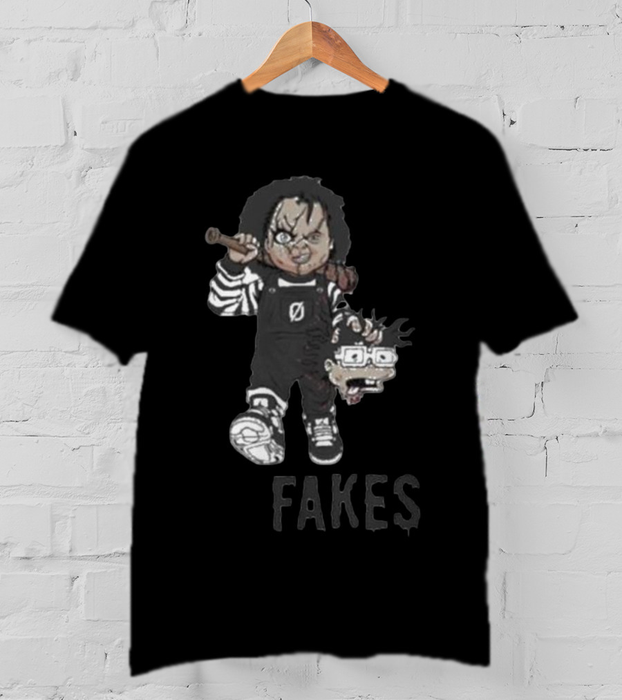 Chucky Doll With Baseball Bat 'Fakes' Rugrats Reference T-Shirt