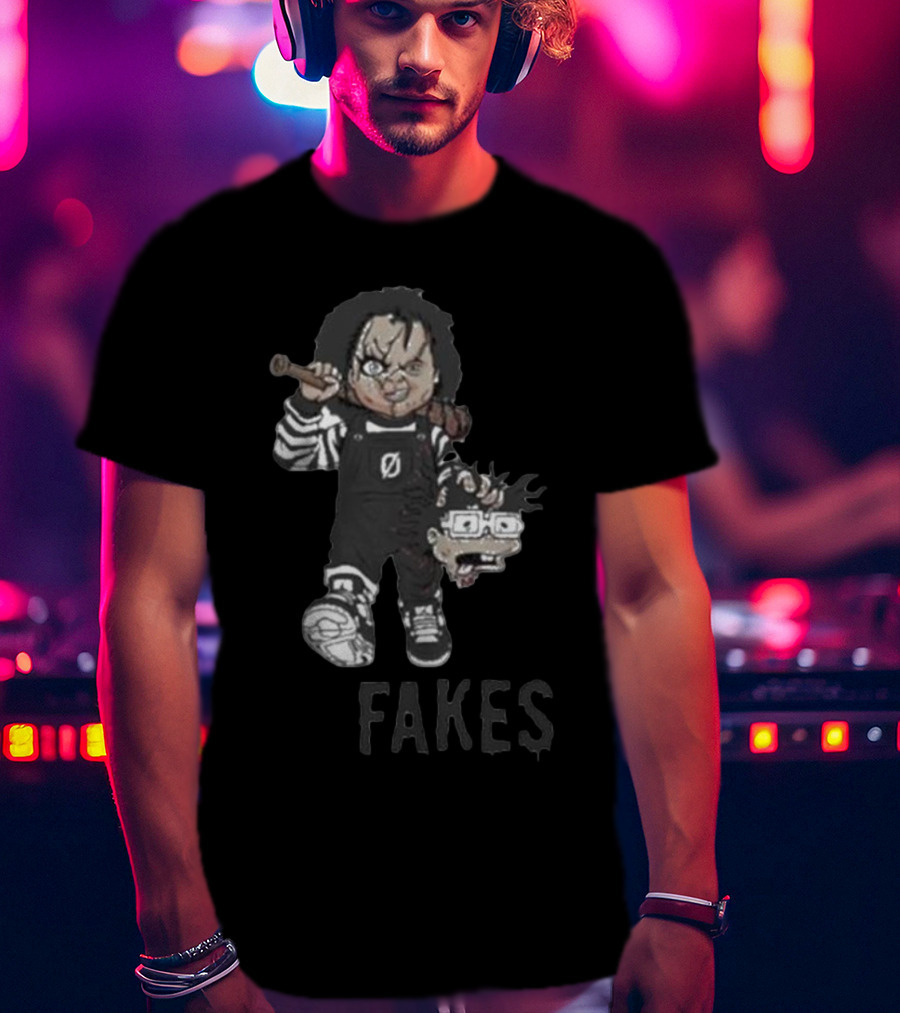 Chucky Doll With Baseball Bat 'Fakes' Rugrats Reference T-Shirt