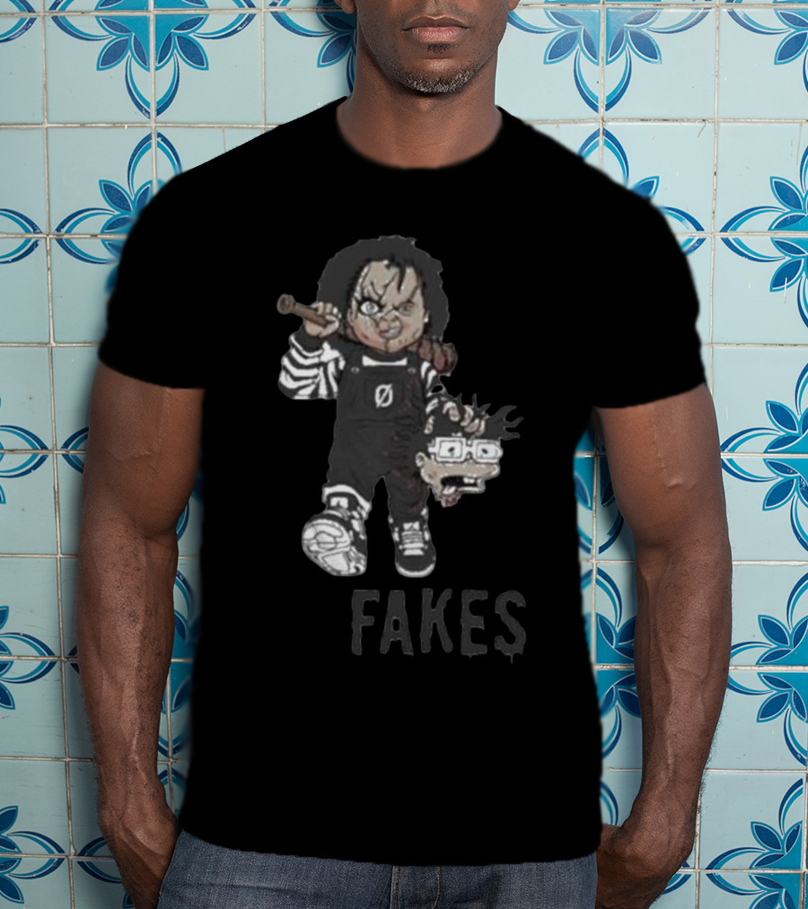 Chucky Doll With Baseball Bat 'Fakes' Rugrats Reference T-Shirt