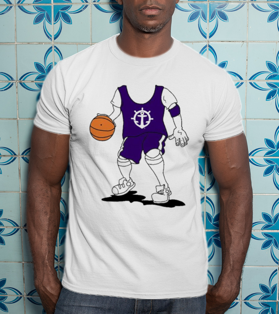 University Of Portland Basketball Player Purple Team T-Shirt