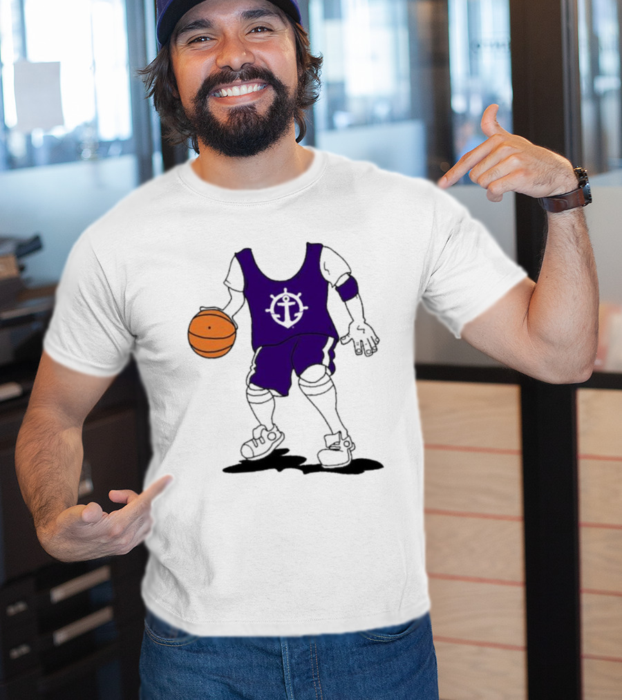 University Of Portland Basketball Player Purple Team T-Shirt