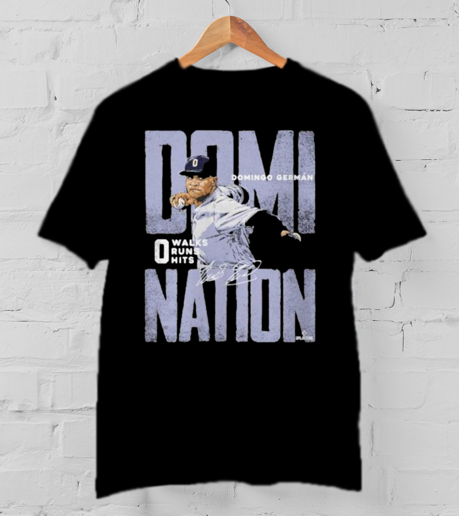 Domingo German New York Domination 0 Walks 0 Runs 0 Hits Perfect Game Signature T-Shirt