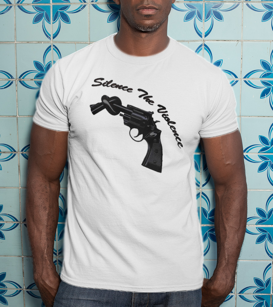 Baltimore Silence The Violence Knotted Gun T-Shirt