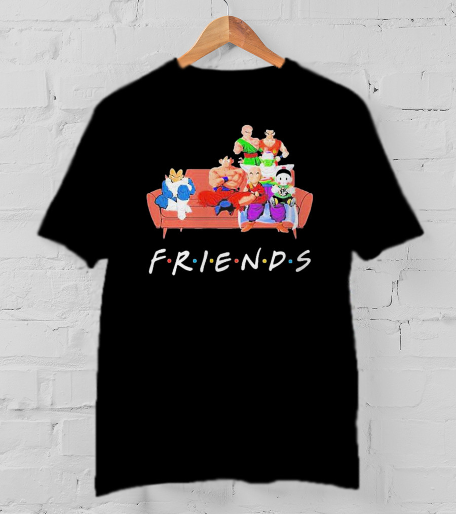 FRIENDS Son Goku Dragon Ball Characters Sitting Together T-Shirt