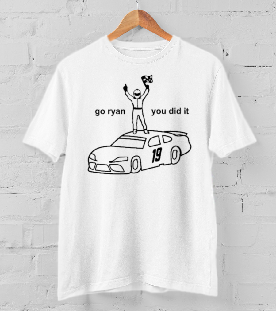 Go Ryan You Did It Racing Car 19 Checkered Flag Victory T-Shirt