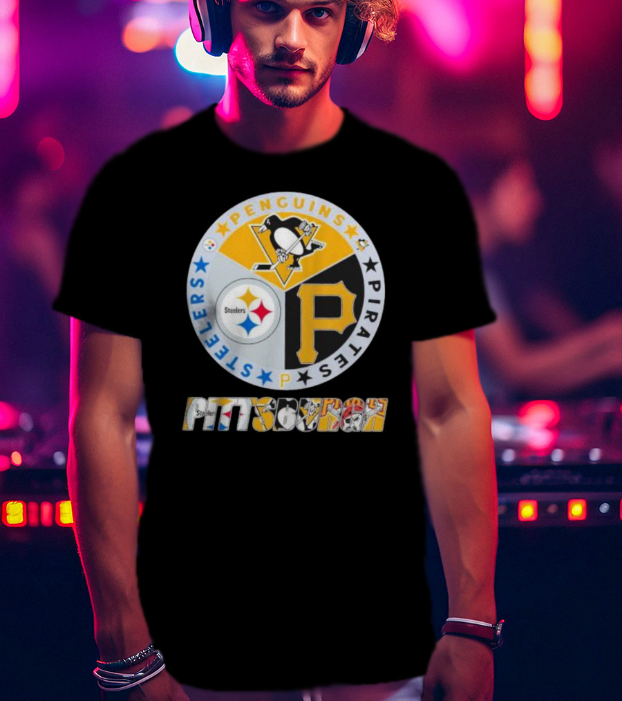 Pittsburgh Steelers Penguins Pirates Emblem T-Shirt