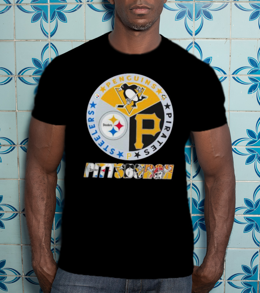 Pittsburgh Steelers Penguins Pirates Emblem T-Shirt