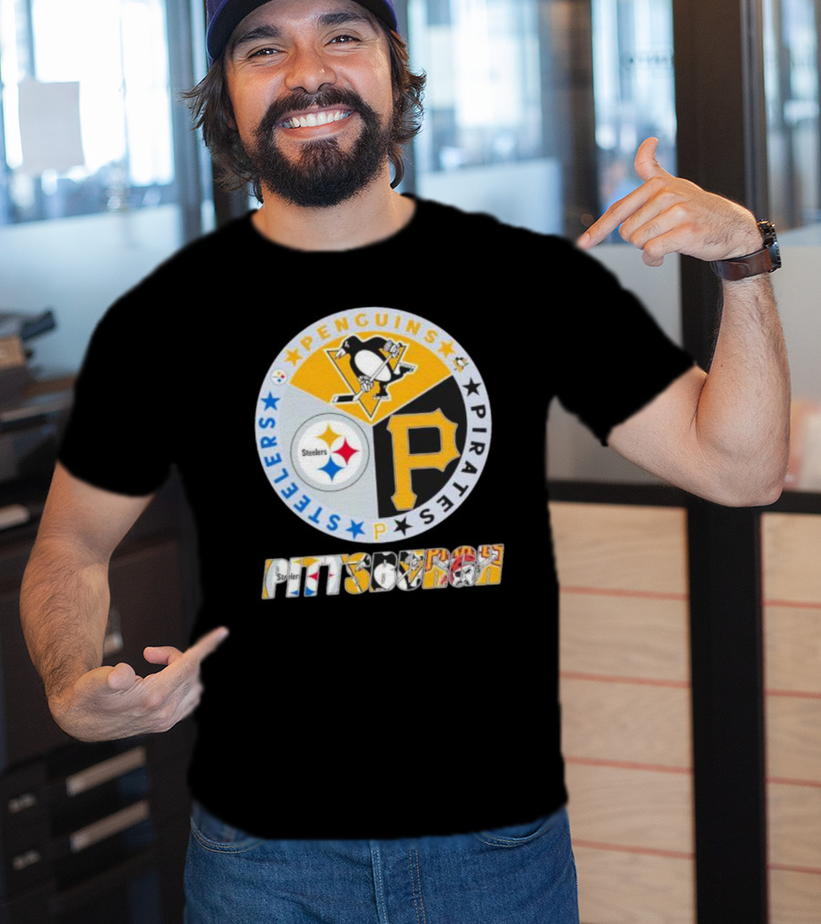 Pittsburgh Steelers Penguins Pirates Emblem T-Shirt