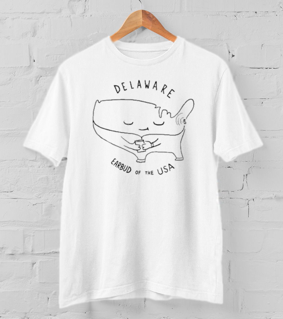 Delaware Earbud Of The USA Cartoony State Embrace T-Shirt