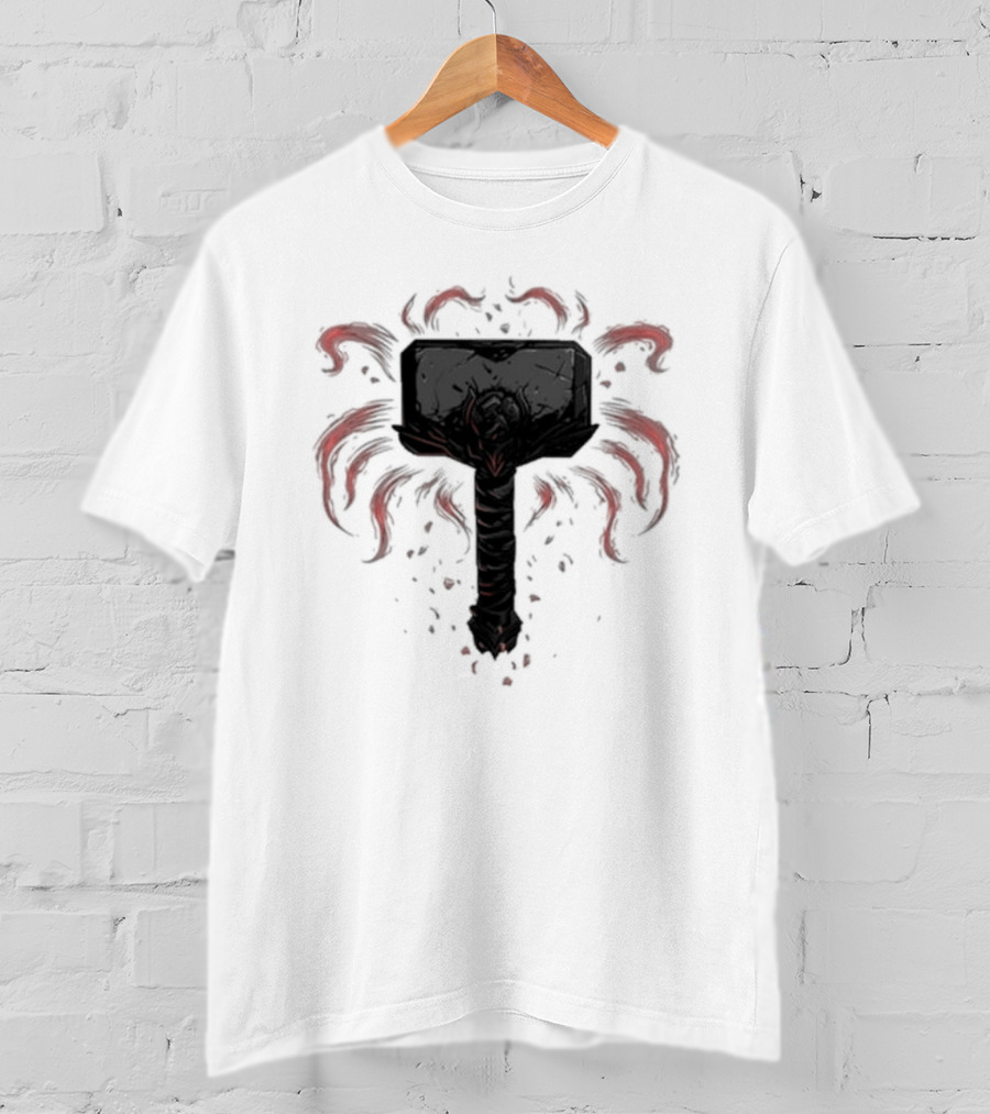 Hammer Of The Archangel With Red Fiery Aura T-Shirt