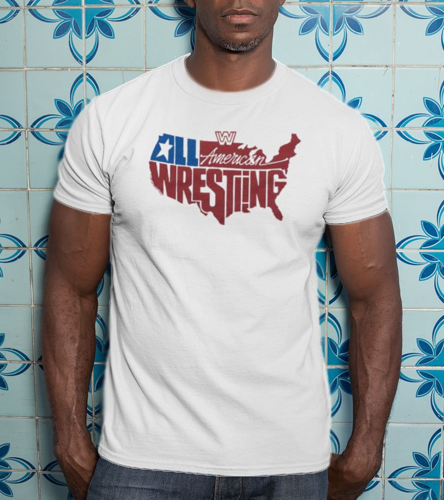 Homage All American Wrestling USA Map T-Shirt