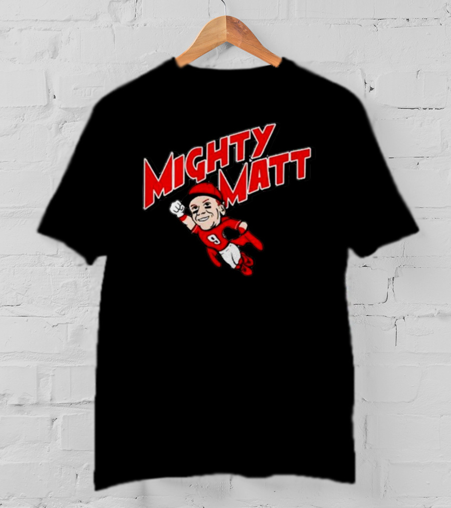 Mighty Matt Football Hero In Red And White Gear T-Shirt
