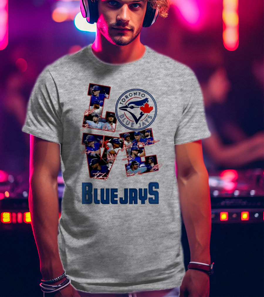 Toronto Blue Jays Love Team Signatures Baseball T-Shirt