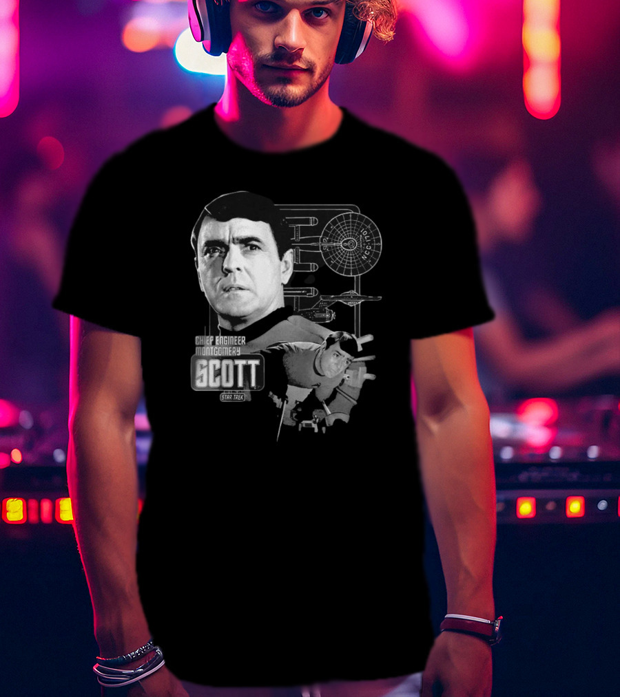 Chief Engineer Montgomery Scott Star Trek Enterprise Blueprint T-Shirt