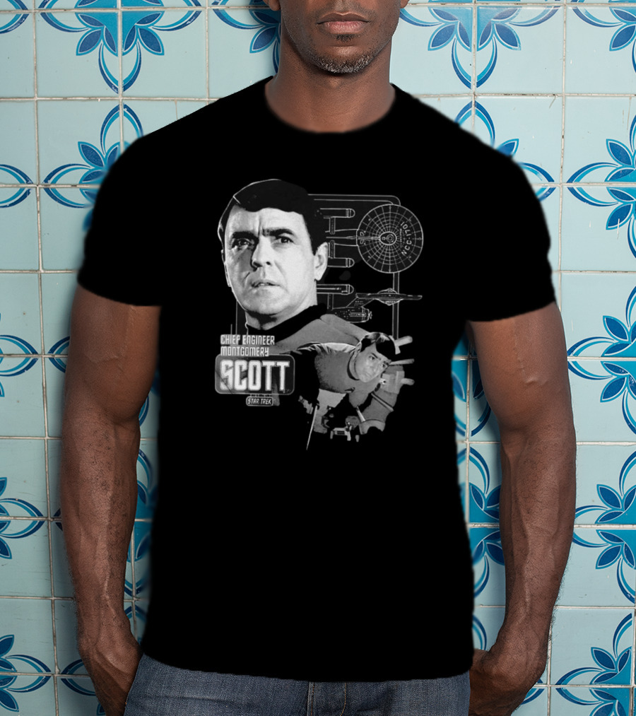 Chief Engineer Montgomery Scott Star Trek Enterprise Blueprint T-Shirt