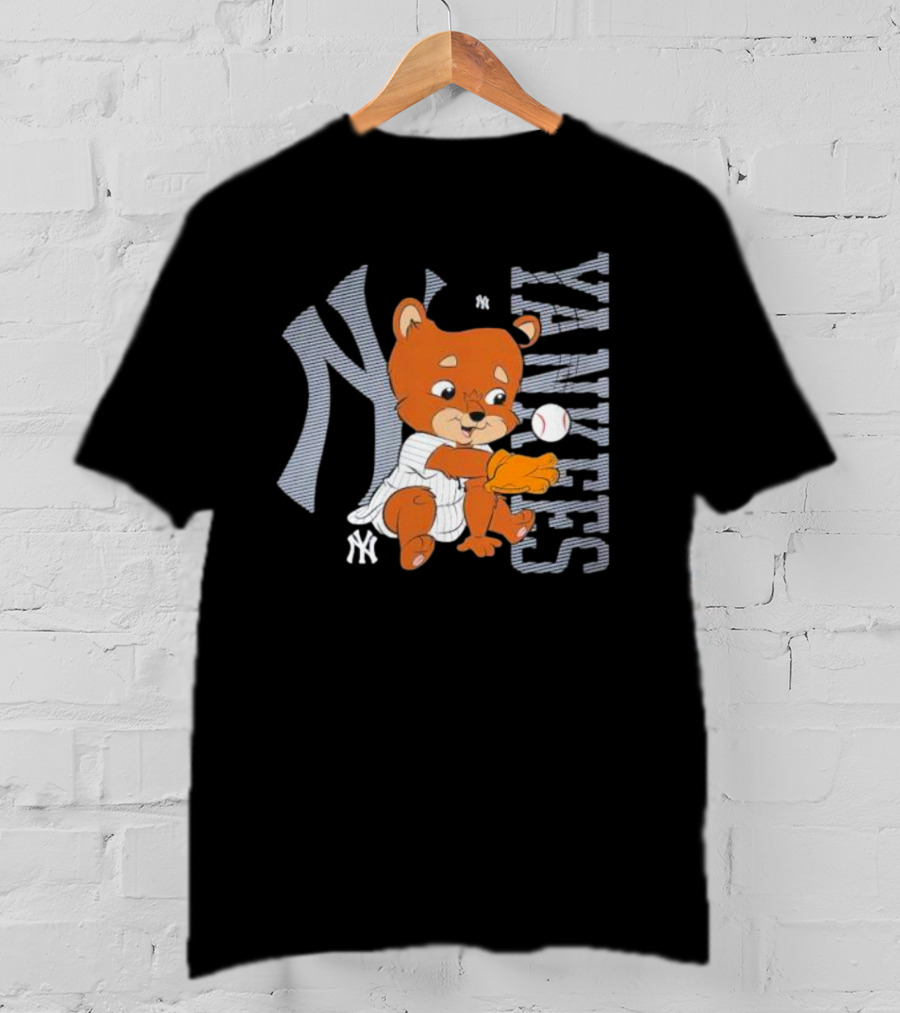 Yankees Infant Mascot Bear With Baseball And Iconic NY T-Shirt