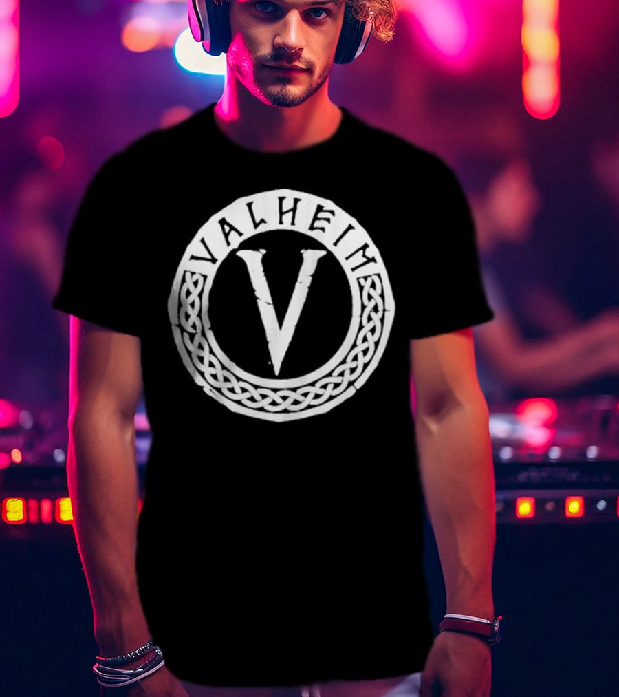 Valheim Emblem Celtic Knot Circle Badge T-Shirt