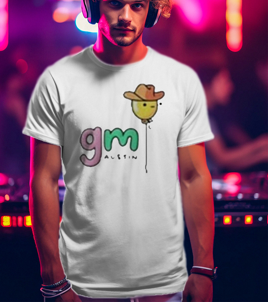Gm Austin Doodles Balloon With Cowboy Hat T-Shirt
