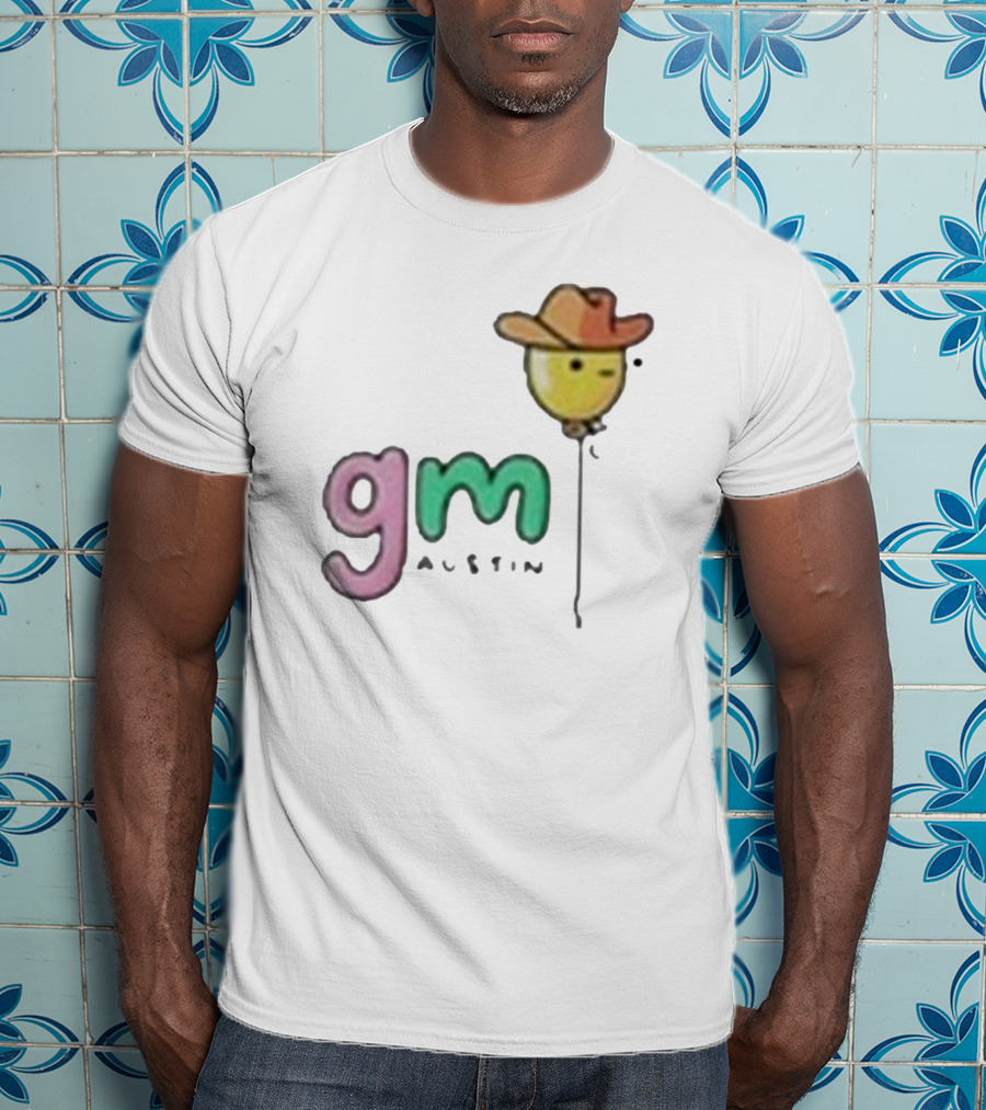 Gm Austin Doodles Balloon With Cowboy Hat T-Shirt