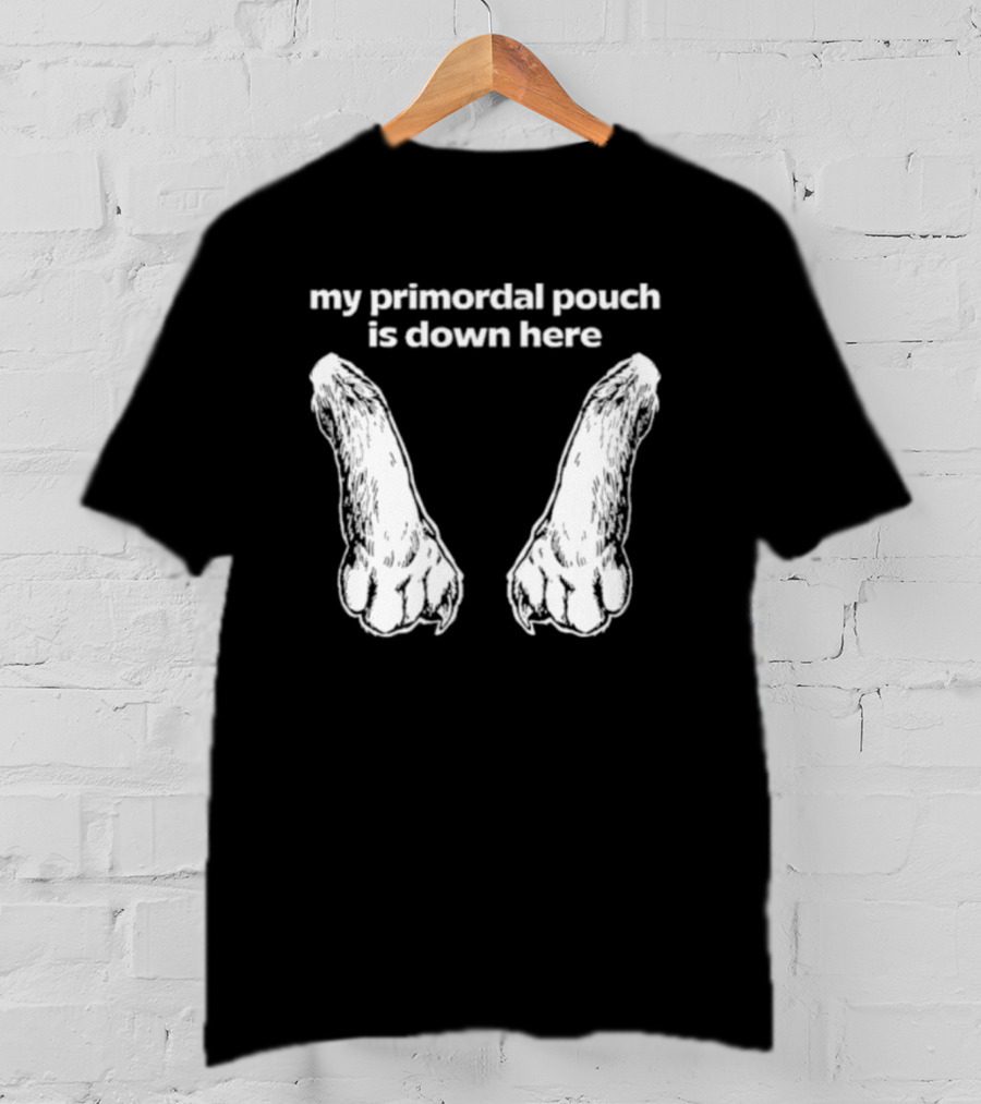My Primordial Pouch Is Down Here Funny Cat Lover Graphic By Mango Island T-Shirt