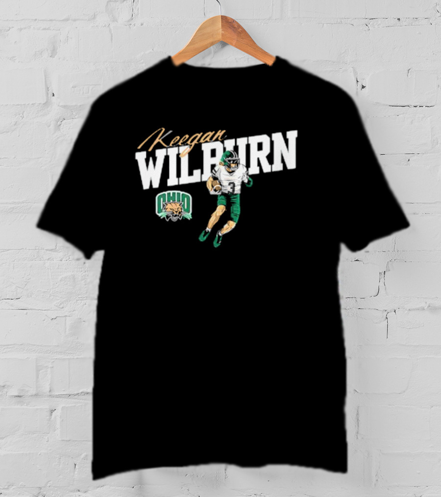 Keegan Wilburn Ohio Bobcats Football Caricature T-Shirt