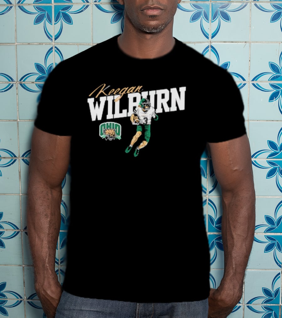 Keegan Wilburn Ohio Bobcats Football Caricature T-Shirt