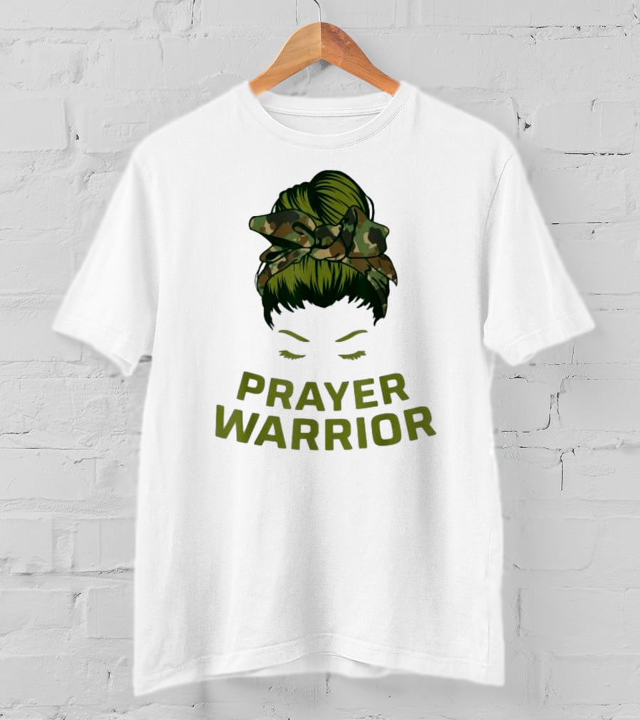 Prayer Warrior Camo Faith God Jesus Christian Women T-Shirt