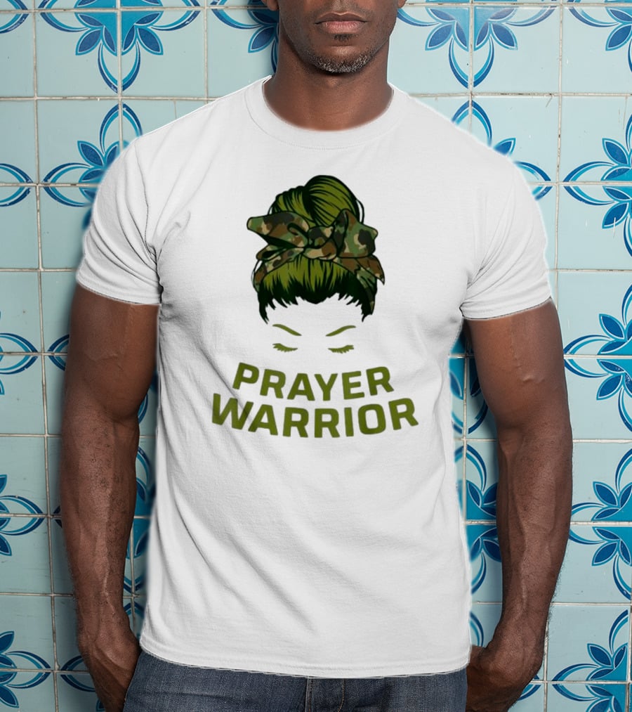 Prayer Warrior Camo Faith God Jesus Christian Women T-Shirt