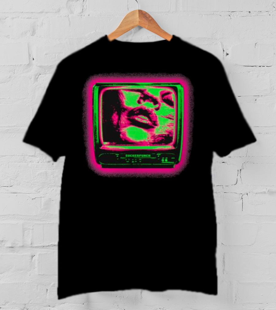 Suckerpunch TV Neon Lips Retro Screen T-Shirt