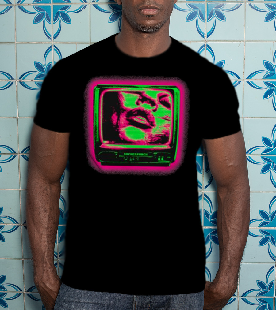 Suckerpunch TV Neon Lips Retro Screen T-Shirt