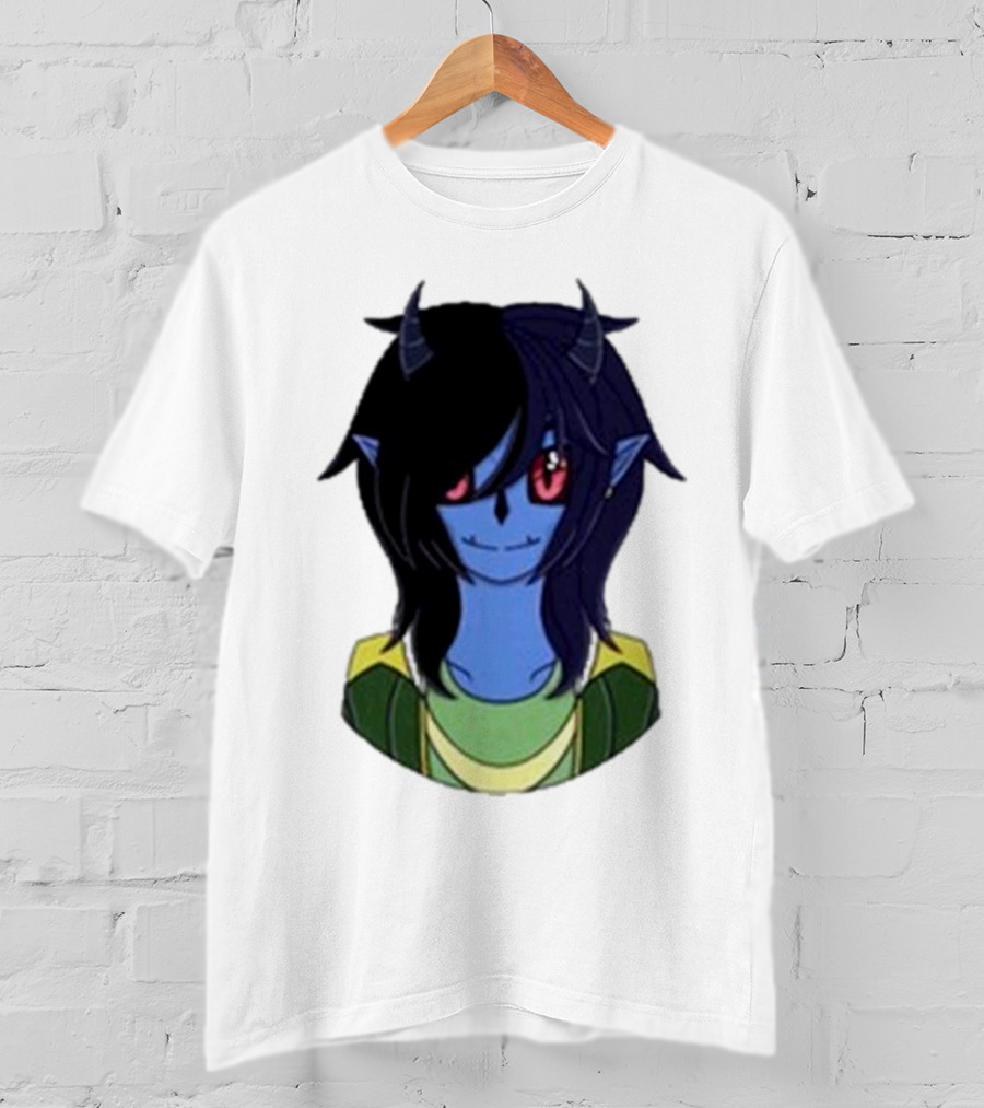 Zombicplayz's Anime-Style Blue Demon Character With Red Eyes And Horns T-Shirt