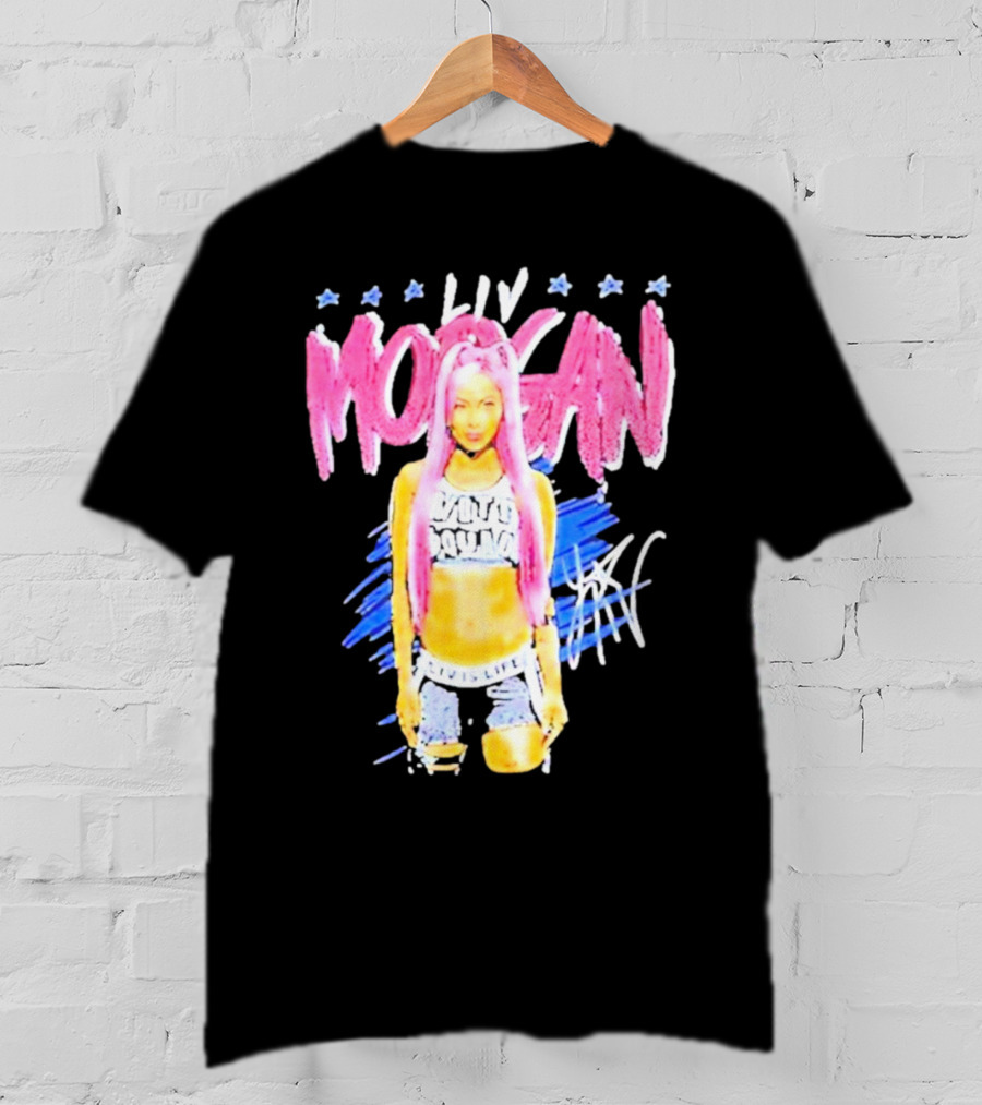 Liv Morgan Pop Signature Blue Stars T-Shirt