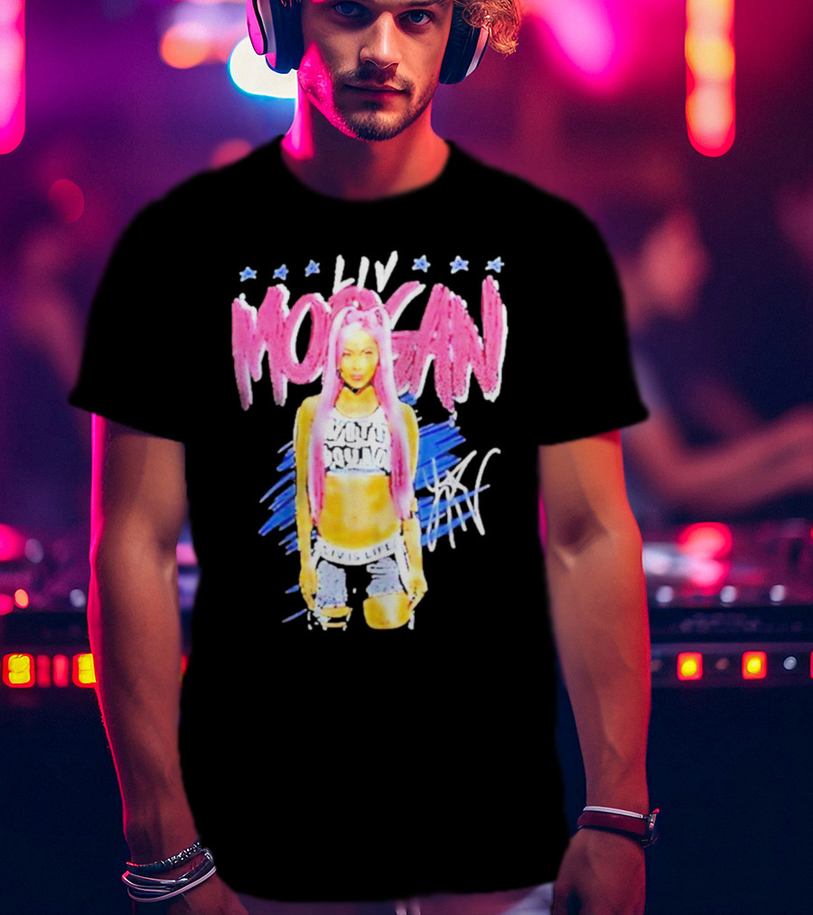 Liv Morgan Pop Signature Blue Stars T-Shirt