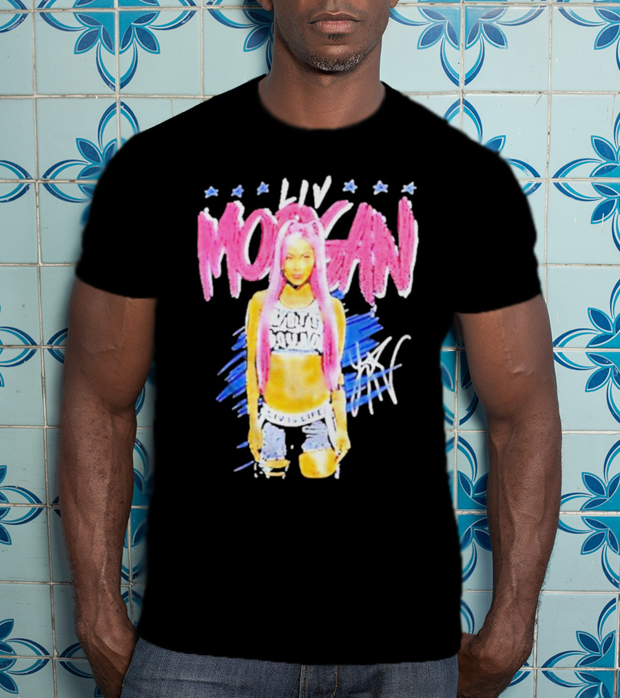 Liv Morgan Pop Signature Blue Stars T-Shirt