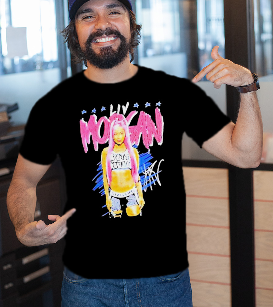 Liv Morgan Pop Signature Blue Stars T-Shirt