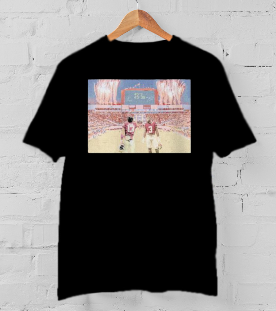 Trey Benson State Champs Collab 45-38 Football Victory Celebration WHT T-Shirt