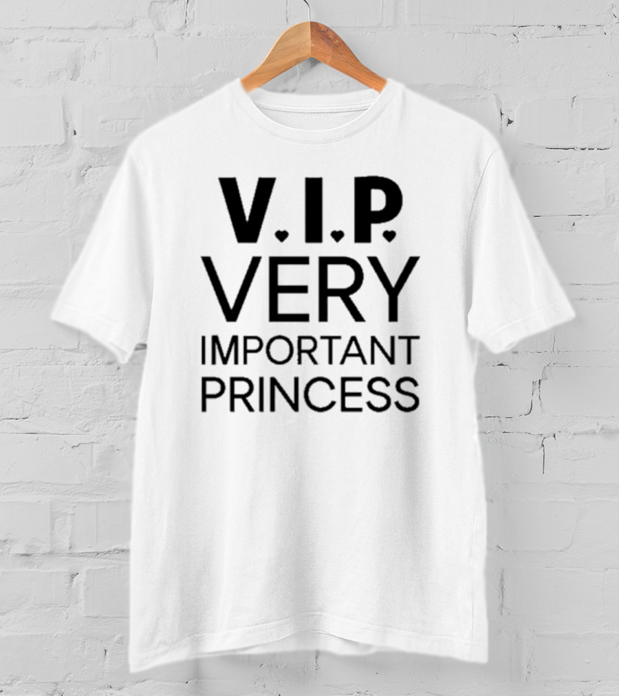 V.I.P Very Important Princess Cute Heart Emphasis T-Shirt