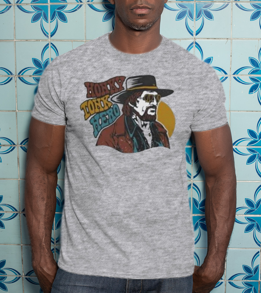 Waylon Jennings Merch Store Honky Tonk Hero T-Shirt