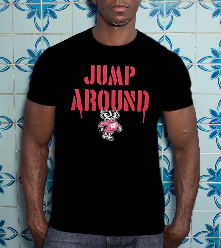 Wisconsin Badgers Hometown Collection Jump Around Bucky Badger T-Shirt
