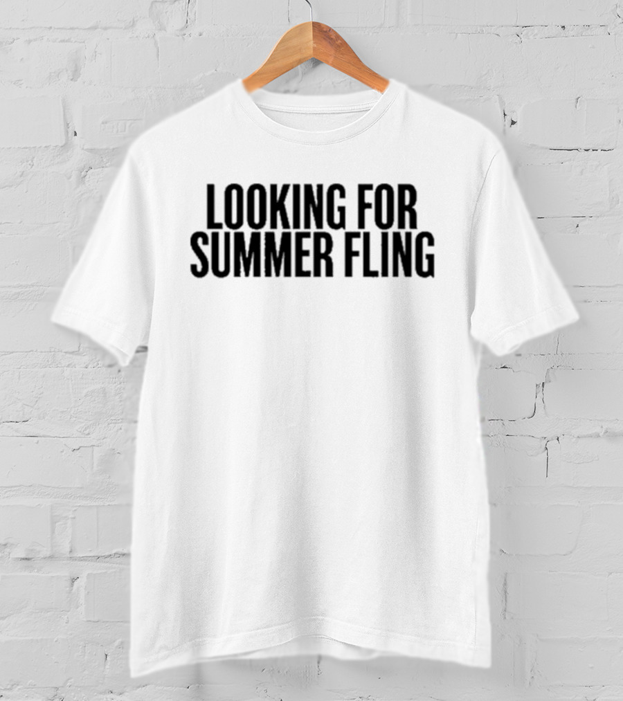Looking For Summer Fling Black Text Contrast T-Shirt