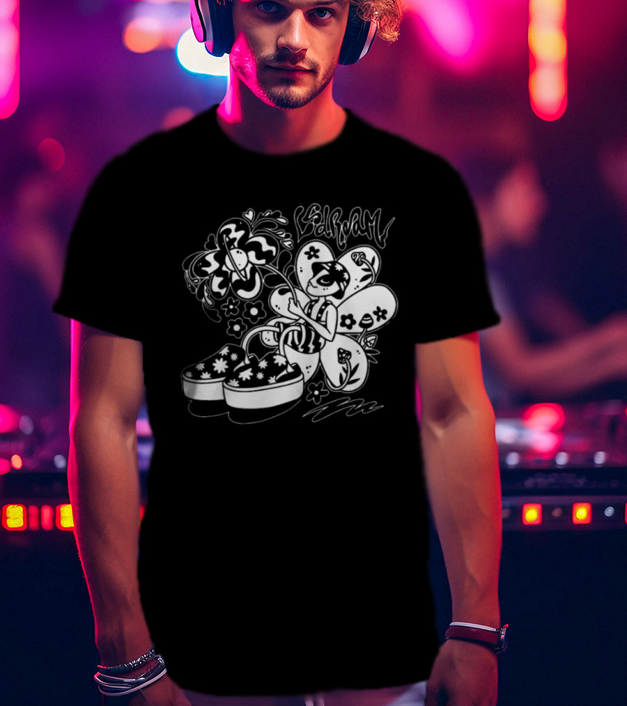LSDREAM Merch Intergalactic Bloom Groovy Fairy With Floral Sneakers T-Shirt